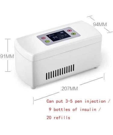 Insulin Cooler Intelligent Constant Temperature Rapid Cooling Insulin Refrigerator Portable 2-8 C Insulin Cooler USB Mini Fridge 207X94X91mm with Battery - Buy Online on GoSupps.com