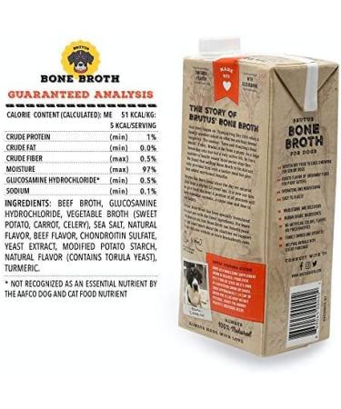 Brutus Bone Broth for Dogs - All Natural, Made in USA - Glucosamine & Chondroitin for Healthy Joints - Human Grade Ingredients - 2lb (Pack of 2) Hydrating Topper & Treat - Buy Online on GoSupps.com