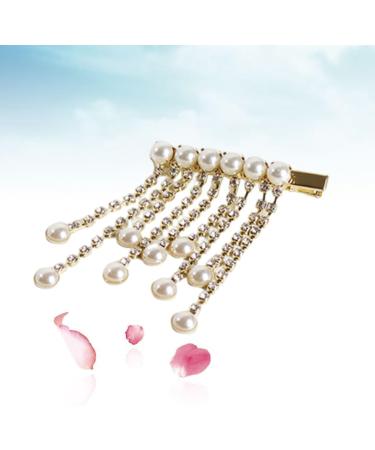 minkissy 1pc Bridal Hair Pin Wedding Hair Clips Pearl Hair Barrettes Rhinestone Hair Clip Crystal Headpiece Pearl Clips for Hair Metal Hair Clip Women Hairpins Bride Word Clip Rhinestones - Buy Online on GoSupps.com