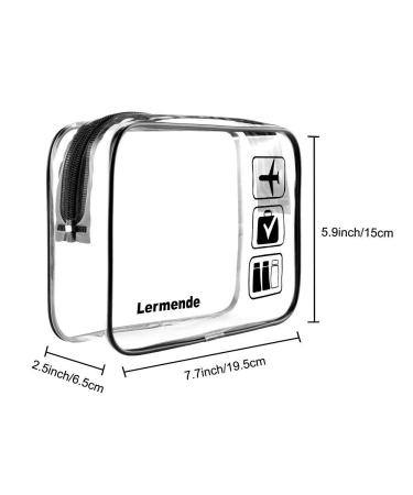 TSA Approved Clear Toiletry Bag Set - 2pcs Quart Sized 3-1-1 Kit for Travel, Carry On Airport Compliant (Black) - Buy Online on GoSupps.com