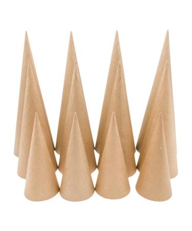 Paper Mache Craft Cones Variety Pack- 3 Sizes- 13.75 x 5 10.63 x 4 7 x 3 Inches- Set of 12