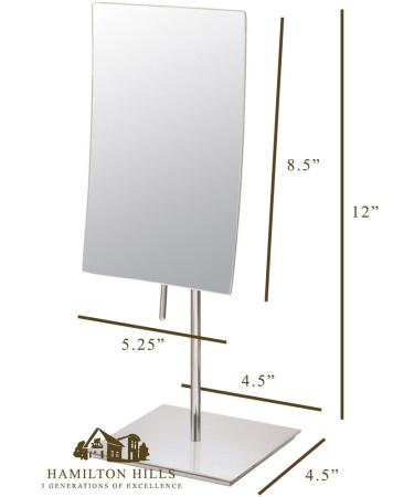 Hamilton Hills 5x Magnified Contemporary Silver Stainless Steel Makeup Mirror | Portable & Adjustable | Luxury Quality - Buy Online on GoSupps.com