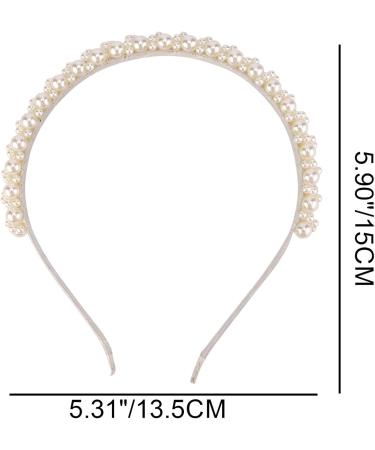 Pearl Headband Flexible White Pearl Headband with Faux Pearl Cute Pearl Headband for Girls Women Multipurpose Pearl Hair Accessories White Headband - Buy Online on GoSupps.com