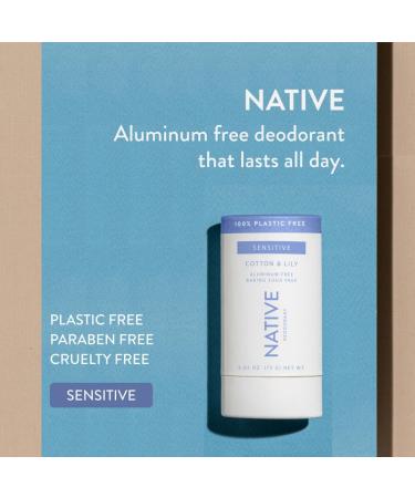 Native Plastic Free Deodorant Contains Naturally Derived Ingredients 72 Hour Odor Control | Deodorant for Women and Men Aluminum Free with Baking Soda Coconut Oil and Shea Butter | Cotton & Lily - Buy Online on GoSupps.com