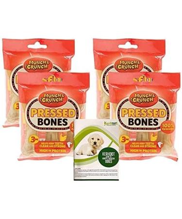 Bulk Multipack - 12 Natural Rawhide Pressed Bones for Dogs Munch & Crunch - Long Lasting Hide Dog Chews Snacks Treats - With a Guide to Happy & Healthy Dogs Booklet - 5 Item Bundle - Buy Online on GoSupps.com