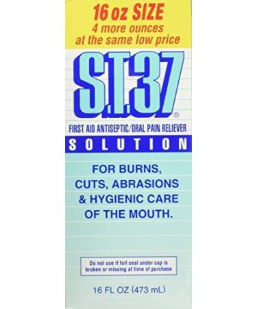 S.T.37 Medicated Mouthwash for Mouth Sores - Alcohol-Free Oral Rinse (16oz) | Pack of 2 with Nose Cleaning Brush - Effective Relief for Adults - Buy Online on GoSupps.com