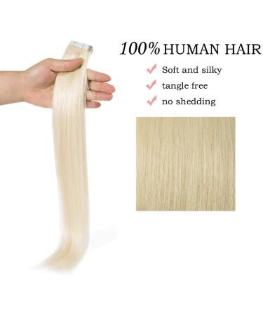 Buy SEGO TAPE Hair Extensions - 20 Tressen Remy Hair Platinum Blonde #60 12 (30cm) with 10 Free Tapes - 40g - Fast International Shipping - Buy Online on GoSupps.com
