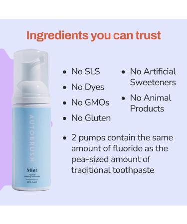 AutoBrush Free Foaming Toothpaste for Adults - Mint  - Pack of 2 - 50 ml - Buy Online on GoSupps.com
