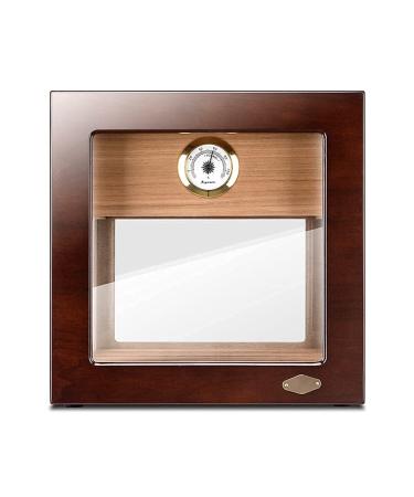 Cigar Cabinet- Avoid Eggplant Worm Cigar Cabinet Piano Paint Double-Layer Cigar Box Mellow Cigar Box moisturizing and Humidity Cigar Box Cigar Display Cabinet Brown 24.5*24.5*24.5cm