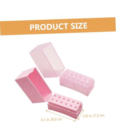 2pcs grinding head storage box nail drill bit container nail bit display holder nail bit organizer para u as nail drill bits container product plastic small round hole 8x7.2cm As Shown - Buy Online on GoSupps.com