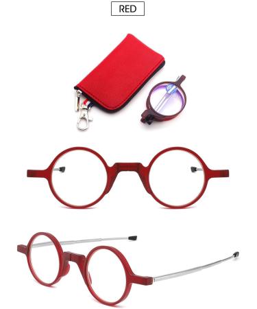 Vevesmundo Blue Light Filter Foldable Reading Glasses - Compact & Collapsible Mini Glasses with Case - Anti Blue Light Aid in Red (2.0x) - Buy Online on GoSupps.com