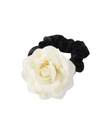 6 Pack Handmade Velvet Rose Flower Hair Bow Garland Elastic Hair Ties for Women - Wedding Bridal Party Accessories - Buy Online on GoSupps.com