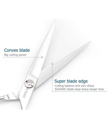 Kinsaro 6 440C Barber Hair Cutting Scissors - Professional Convex Edge Shears - Buy Online on GoSupps.com