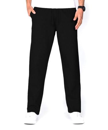 Idtswch 34/36/38/40 Long Inseam Men's Tall Yoga Sweatpants Open Bottom Joggers Casual Loose Fit Athletic Pants with Pockets Tall(34"inseam) X-Large Black