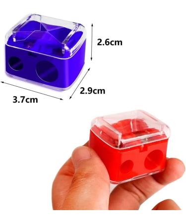 4-Piece Makeup Sharpener Two Holes Eyeliner Sharpener with Cover Coloured Eye Cosmetic Sharpener for Eyeliner Lip Liner Pens - Buy Online on GoSupps.com
