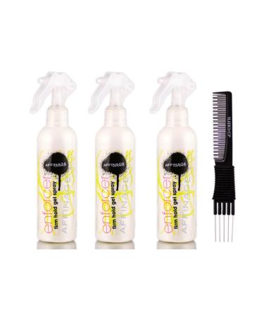 yper Affinage Indigo Enforcer Firm Hold Gel Spray (8.5 oz) with Teasing Comb Pack 3