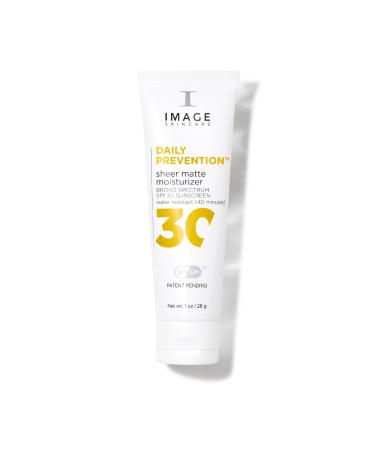 IMAGE Skincare DAILY PREVENTION Sheer Matte Moisturizer SPF 30 Broad Spectrum Sunscreen for Shine Control 1 Ounce Travel Size