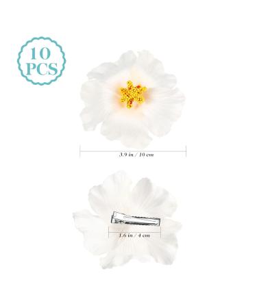 Lurrose 10pcs Hibiscus Hairpins - Hawaiian Hair Clips for Girls | Summer Party Favors & DIY Accessories - Buy Online on GoSupps.com