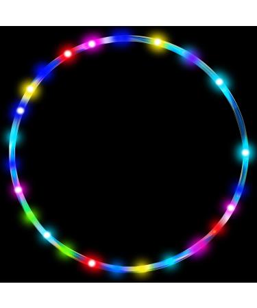 FIKWO LED Hoop Dance Exercise Light Up Hoop for Adults Kids Children, Auto Color Changing Fitness Equipment, 60cm-24in-for kids