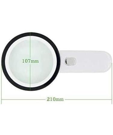 Portable Magnifier Extra Large with 12 LED Handheld and Light 30X Size Illuminated Magnifier Large 100mm Distortion-Free Illuminated Magnifier with Glass Lens Compatible wi Full of Stars - Buy Online on GoSupps.com