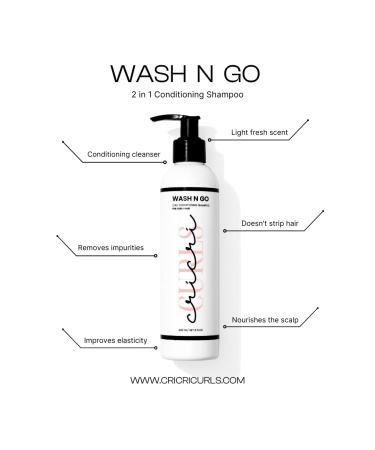 Buy Wash N Go 2-in-1 Conditioning Shampoo & Conditioner for Curly Hair - Paraben & Sulfate Free - 8 fl oz - International Shipping Available - Buy Online on GoSupps.com
