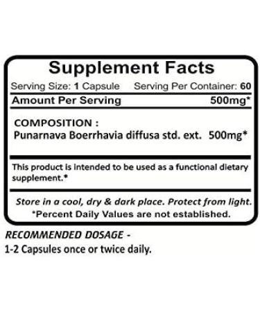 Buy Planet Ayurveda Punarnava 500mg Veg Capsules - Natural Herbal Supplement for Health - International Shipping Available - Buy Online on GoSupps.com