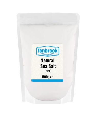 Natural Sea Salt (Fine) - Unrefined No Additives No Anti Caking Agents 500g by Fenbrook