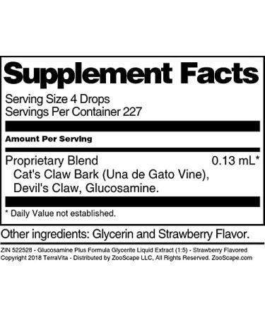Glucosamine Plus Formula Glycerite Liquid Extract (1:5) - Strawberry Flavored (1 oz ZIN: 522528) - 3 Pack - Buy Online on GoSupps.com