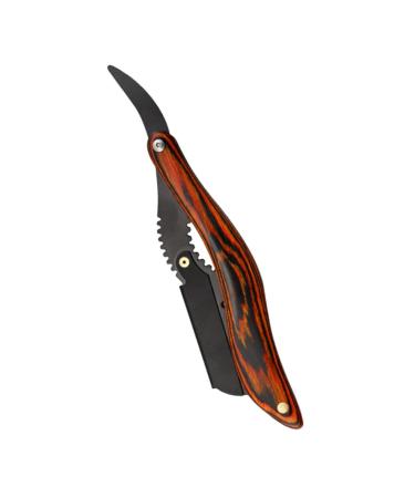 Beaupretty Men's Folding Razor Manual Barber Straight Razor Men Shavers for Face Cool Birthday for Men Shaver Holder Mens Straight Shaving Razors Beard Wooden Holder Old Fashioned 1 Count (Pack of 1) Black