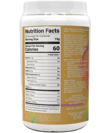 YERI FIBRA - Pi a ColadaFlavor - Daily Fiber - Exotic Delicious Flavors Wheat and Soy Protein 300g (10.5oz) - Las Originales Fibras Virales de YeriMua. - Buy Online on GoSupps.com