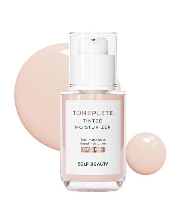 self beauty Toneplete Tinted Moisturizer Serum for Face with SPF 40| Tinted Mineral Sunscreen Moisturizer| Pore-minimizing Primer| Rosy Peach shade| Vegan| Cruelty-free| 33ml