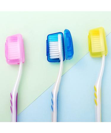 Sioppkik 30-Piece Portable Toothbrush Head Covers - Protective Toothbrush Caps in Blue Pink Yellow Green & White | Best Toothbrush Protection for Travel - Buy Online on GoSupps.com