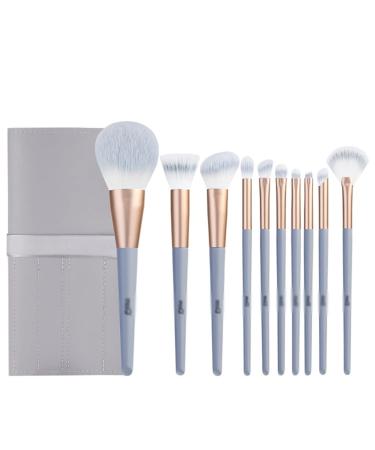 10 Silk Blue Makeup Brush Set Novice Beginner Full Set Of Beauty Tools Loose Powder Brush Eye Shadow Brush