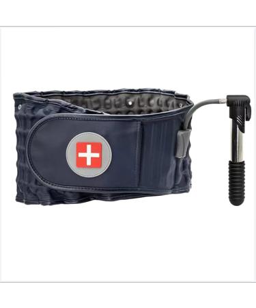 Xidit inflatable waist bandage traction belt spine lumbar support back relief back pain massage device unisex navy blau