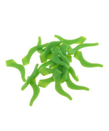 10 Pairs Silicone Glasses Ear Hook Tip Eyeglasses Grip Anti-Slip Temple Holder - Green as described green 45mmx9mm