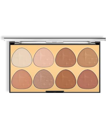 Mysense 8 Colors Contour Highlighter Blush Makeup Palette  Silky Smooth Powder Contouring Palette for Face Sculpting Bronzer Blusher & Highlight Makeup