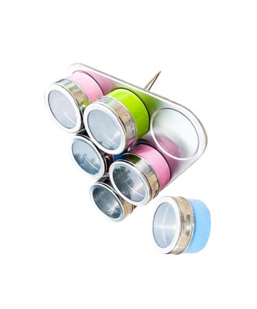 Zerodeko Mixing Bottle 6pcs Dispenser Container Seasoning Bottles Steel Bottle Spice Cans Spice Jar Stainless Steel Set 6.3*6.3CM As Shown