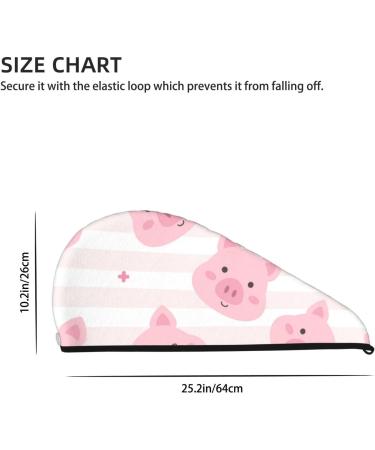 Microfiber Hair Drying Cap - Cartoon Pig Design Soft & Absorbent Quick Dry Towel for Curly Long & Thick Hair - Buy Online on GoSupps.com