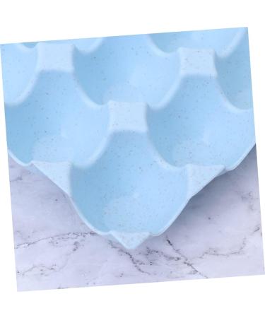 Healeved Box Egg Holder Plate Deviled Egg Holder Dispenser Container Refrigerator Egg Holder Egg Tray Wheat Blue 29*19CM - Buy Online on GoSupps.com