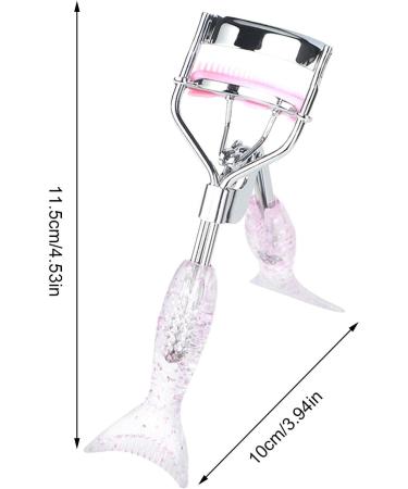 Eye Lash Curler Fish Tail Shape Eye Curler with Comb Teeth - Ergonomic Portable Makeup Supplies Beautiful Eyelash Tools for Girls Women Females Ladies A4 Chrome Plated With Pink Comb Pink Mermaid Hand - Buy Online on GoSupps.com