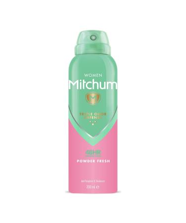 Mitchum Women Triple Odor Defense 48HR Protection Deodorant Spray & Antiperspirant (200ml) Powder Fresh Dermatologist Tested