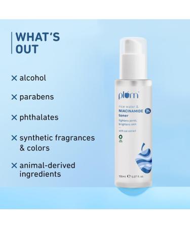 Plum 3% Niacinamide Toner with Rice Water | Vitamin B3 with Japanese Fermented Rice Water | For Clear Blemish-Free Bright & Hydrated Skin | Refines & Tightens Pores | Fragrance-Free | all skin types - Buy Online on GoSupps.com