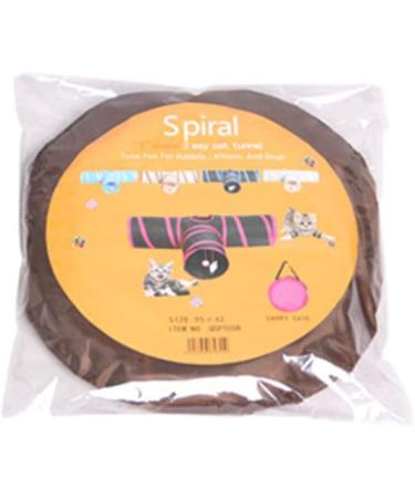 MINGZE Cat Tunnel Toy T type Y type Straight Type Collapsible 3 Way Pet Puppy Tube Play Activity Foldable Toy for indoor Rabbits Kittens Hamster and Small Dogs (Y-stype Brown + Beige) - Buy Online on GoSupps.com