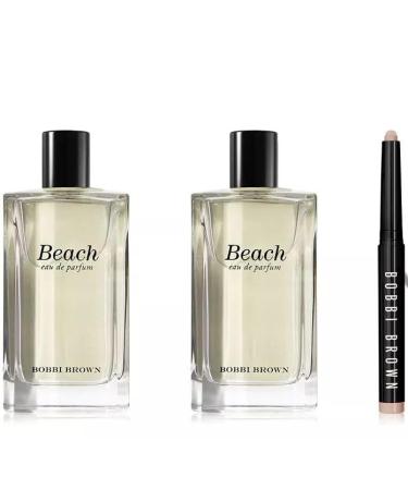 Bobbi Brown Beach Womens Perfume Sunny Days Beach Eau de Parfum Set Includes 2 Full Size Bottles (2 X 1.7 Ounce) Plus Long-Wear Cream Shadow Stick in Vanilla