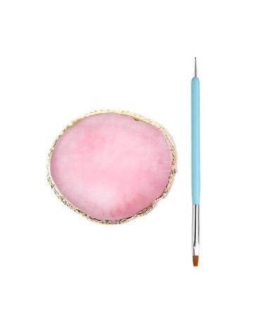 Meiyea Nail Art Palette Polish Mix Palette Manicure Tool with 1pc Double Ended Nail Art Brush (Pink)