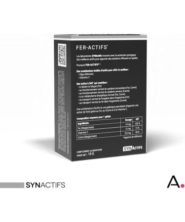 ARAGAN - Synactives Feractive Pack of 2 - Anti-Fatigue Food Supplement - Tone and Vitality - Iron Bisglycinate Copper and Vi - Buy Online on GoSupps.com