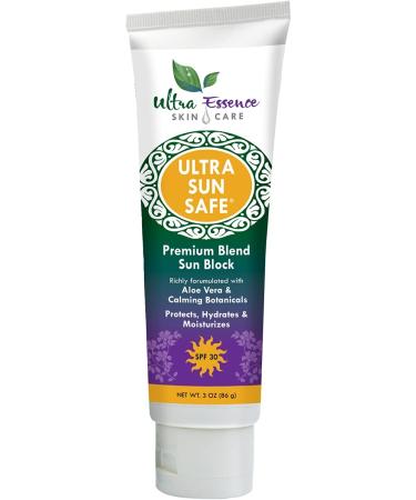 Ultra Sun Safe SPF 30 Broad Spectrum Sunscreen/Sunblock Lotion - UVA And UVB Protection - Safe For Baby And Kids - Moisturizes While It Heals And Protects - Water Resistant - Non-Greasy