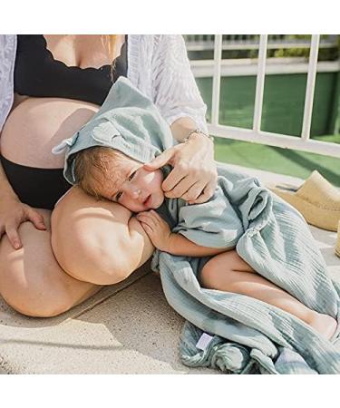 Mimuselina Baby Bathing Poncho - Absorbent Cotton Towel for Quick Drying | Perfect Bathrobe for Babies & Kids | Ideal for Beach & Pool (Mint) - Buy Online on GoSupps.com