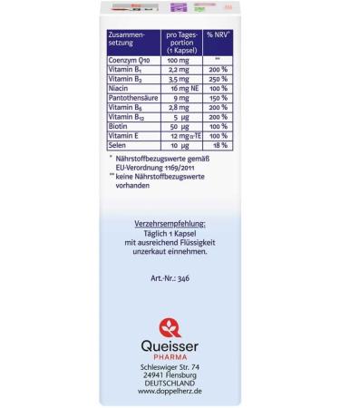 Doppelherz Coenzyme Q10 + Vitamins - 100 Capsules for Energy & Vitality | International Shipping Available - Buy Online on GoSupps.com