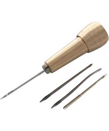 Co-link 4 Needles Copper Handle Sewing Awl Hand Stitcher Tool with Nylon Cord Thread - Gold + Black - Buy Online on GoSupps.com